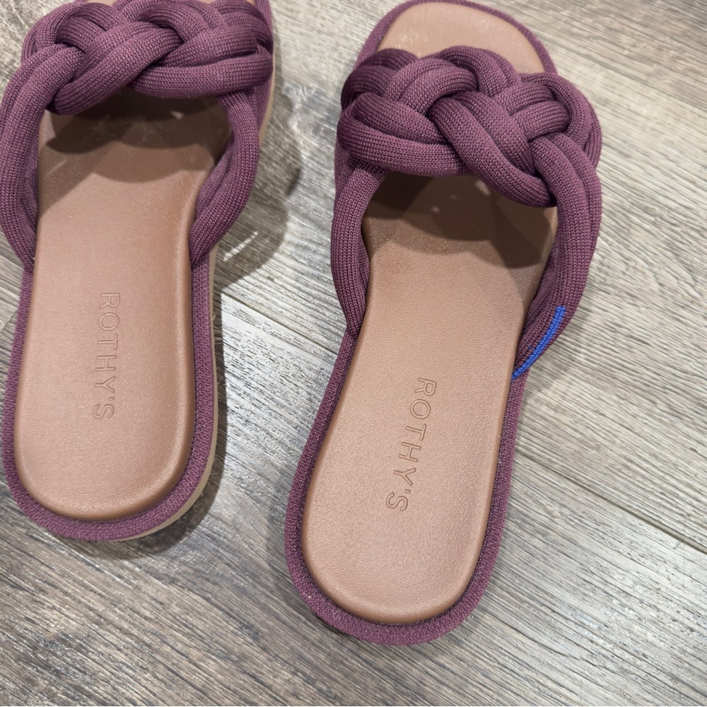 Rothy's Braided Slide Sandals in Plum - Picture 4 of 5